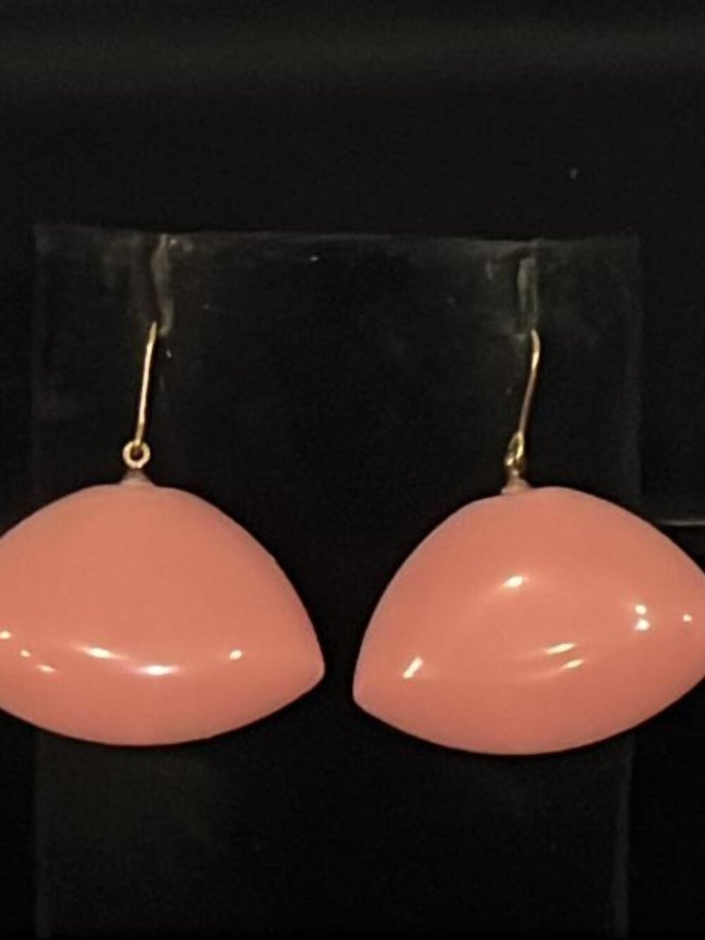Resin Pink Puffy Earrings